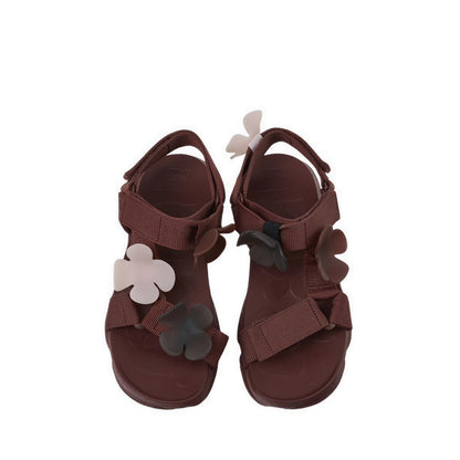 Karst Sandal Women's Flat Slip-on Sandals - Burgundy