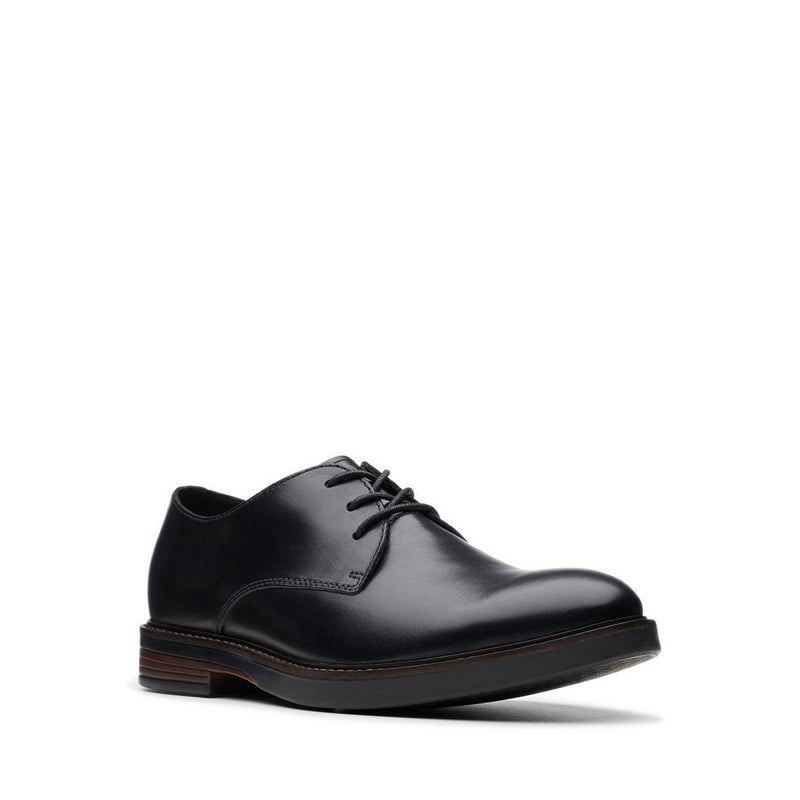 Clarks Paulson Plain Black Leather