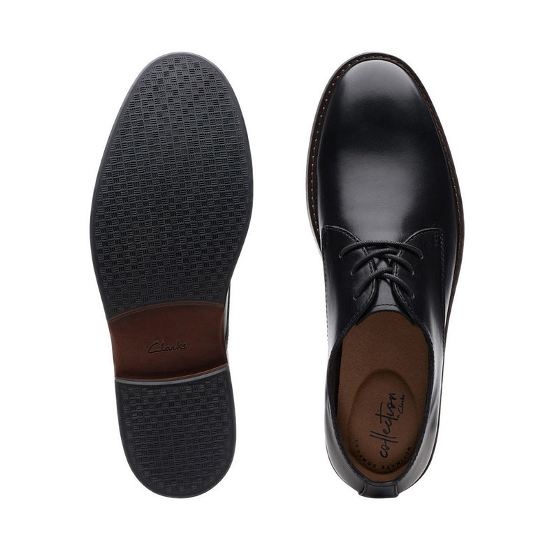 Clarks Paulson Plain Black Leather