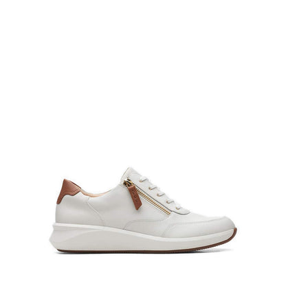 Clarks Women Un Rio Zip White Leather