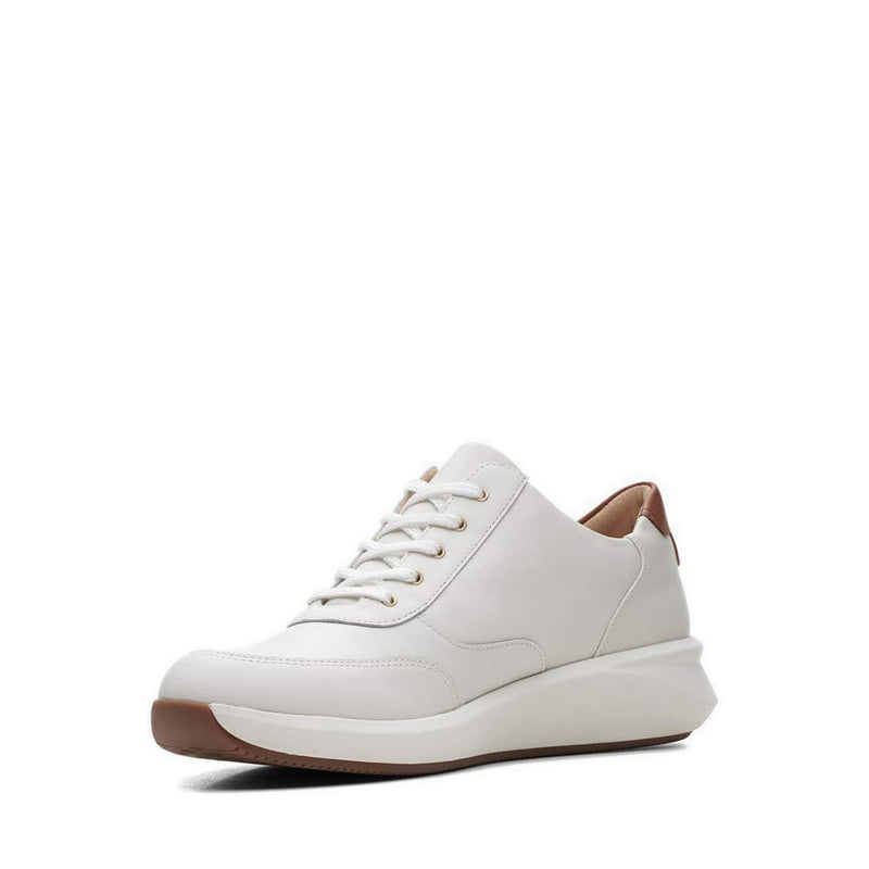 Clarks Women Un Rio Zip White Leather