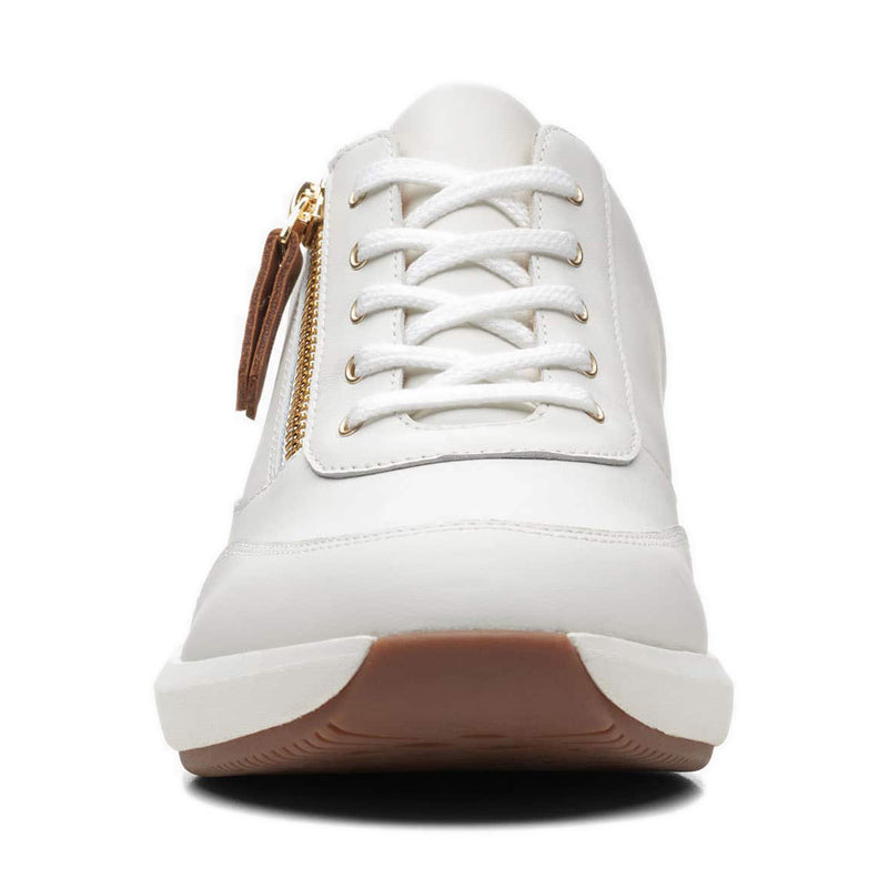 Clarks Women Un Rio Zip White Leather