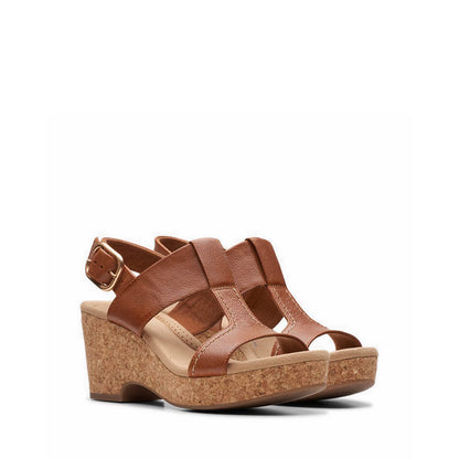 Clarks Giselle Style Tan Leather