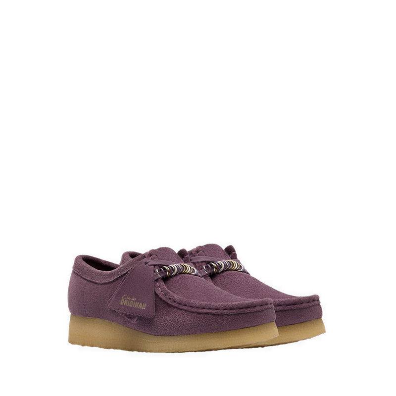Clarks Wallabee. Plum Suede