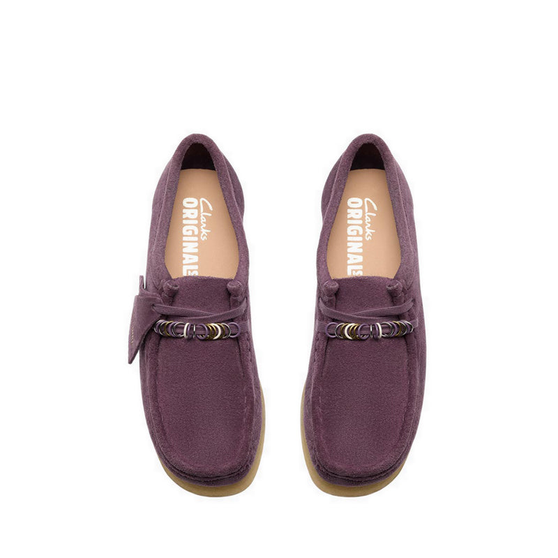 Clarks Wallabee. Plum Suede