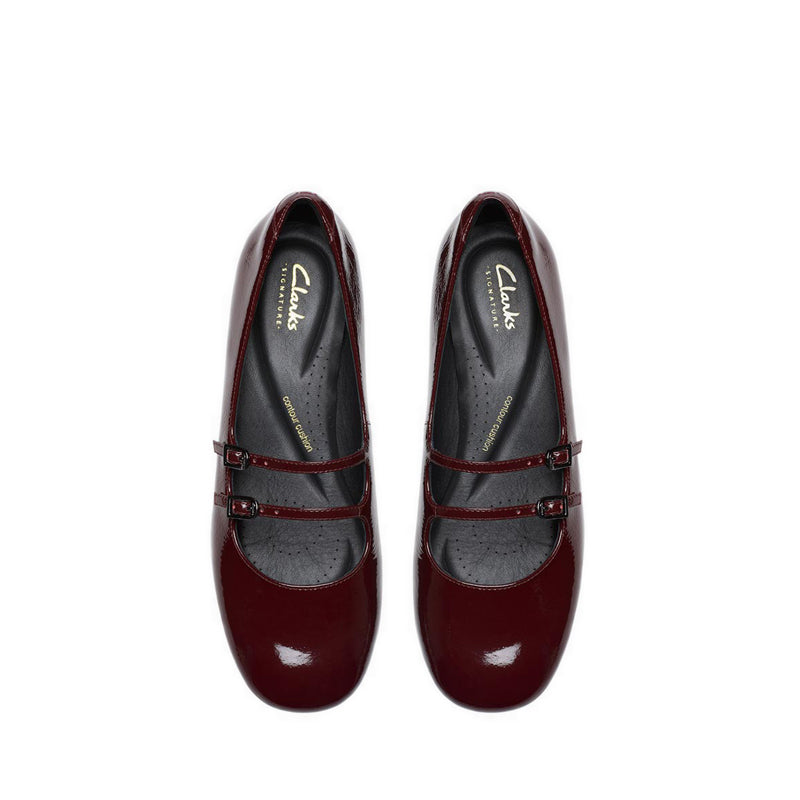 Clarks Daiss30 Shine Burgundy Patent