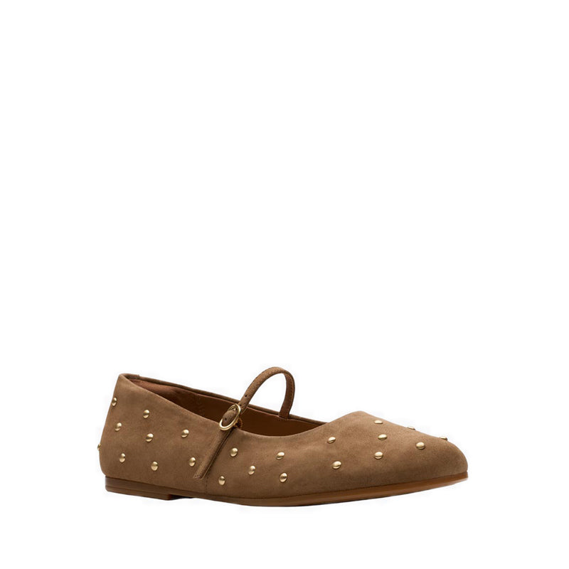 Livia Stud Walnut Suede