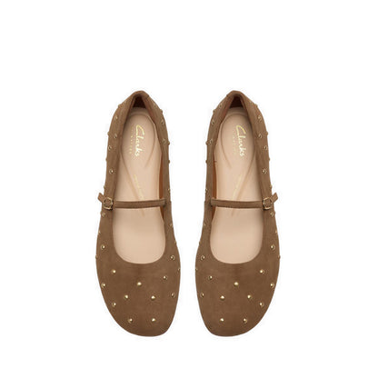 Livia Stud Walnut Suede