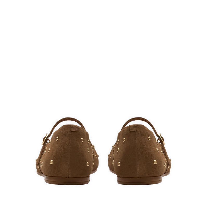 Livia Stud Walnut Suede