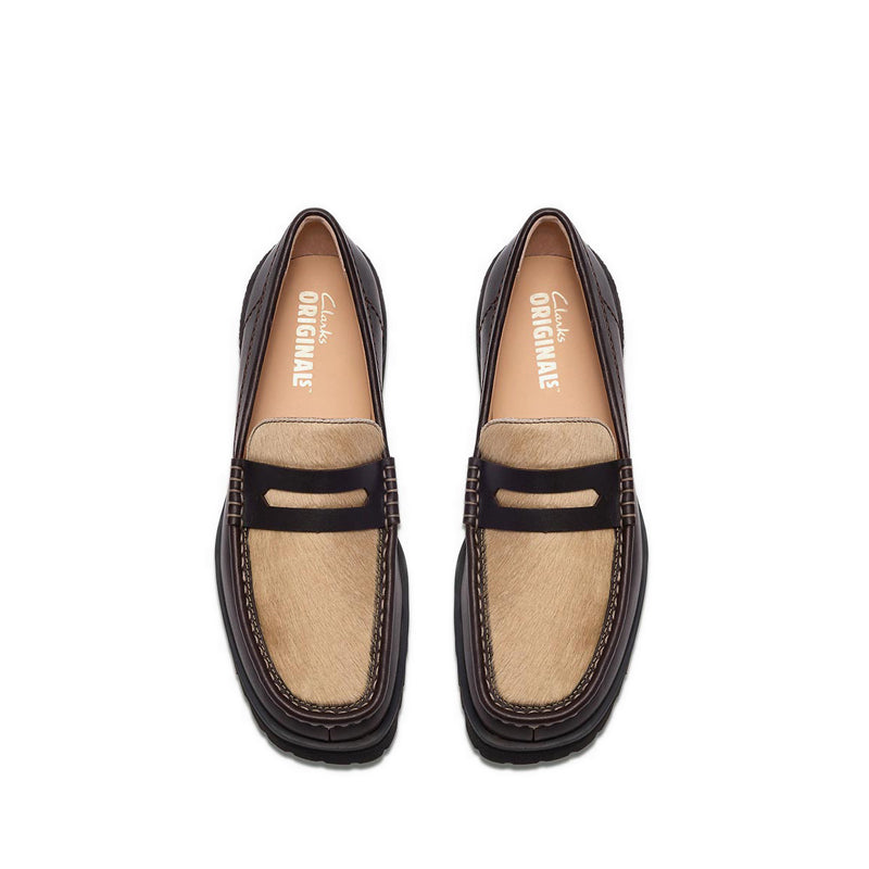 Mens Yukoner Penny - Brown Combi – Lineashoes.com