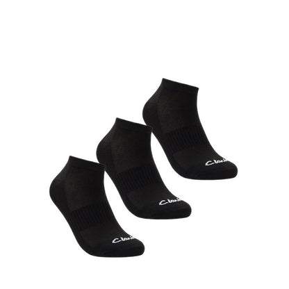 Clarks Socks & Shoecare 3pkSport Ankle - Black