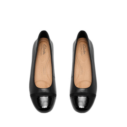 Clarks Womens Cathrynn Dusk - Black/Black Pat