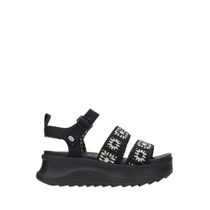 Delray Buckle Cottage Crochet Black/White
