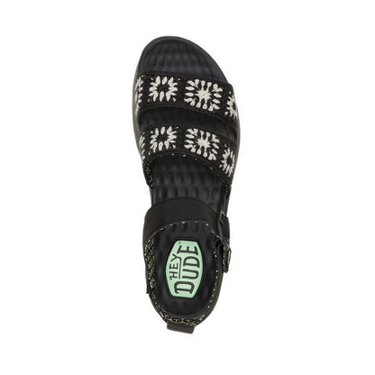 Delray Buckle Cottage Crochet Black/White