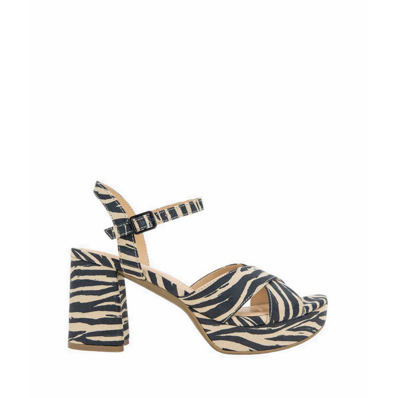 Reeva Platform Women's Heels - Black Stripes