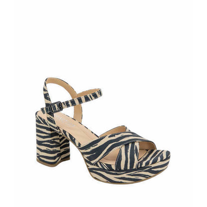Reeva Platform Women's Heels - Black Stripes
