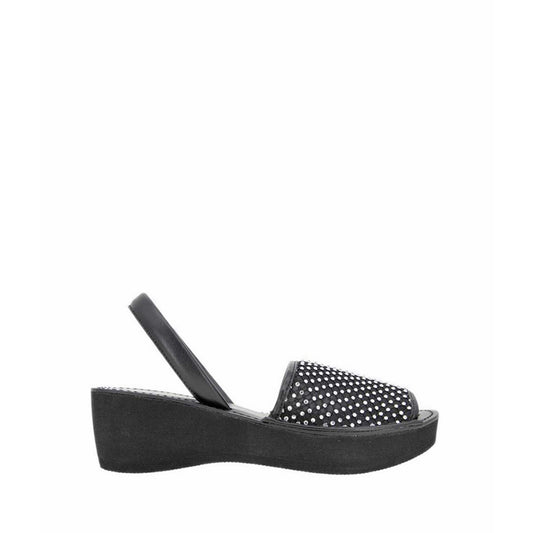 Fine Glass Mesh Women's Wedges - Black