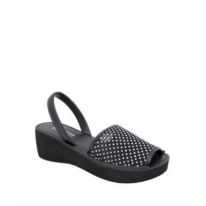 Fine Glass Mesh Women's Wedges - Black