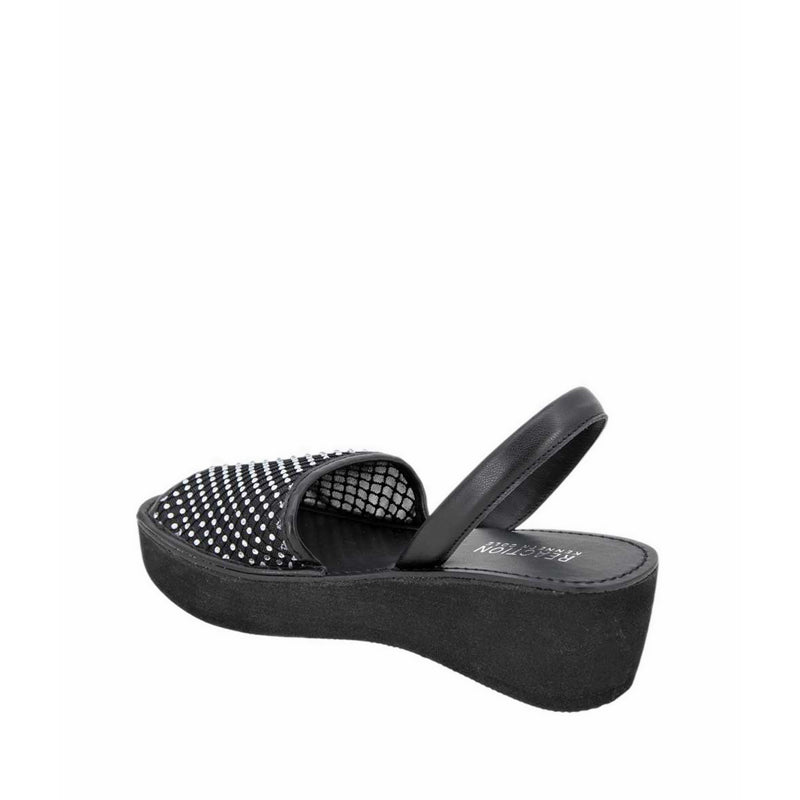 Fine Glass Mesh Women's Wedges - Black