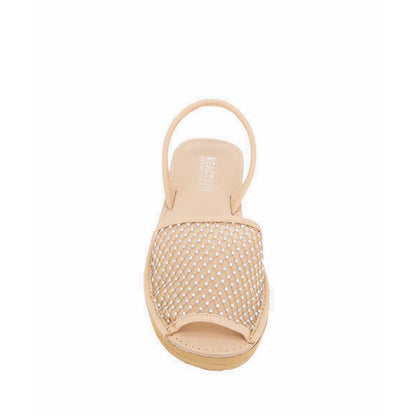 Fine Glass Mesh Women's Wedges - Cream