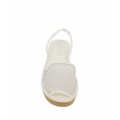 Fine Glass Mesh Women's Wedges - Cream