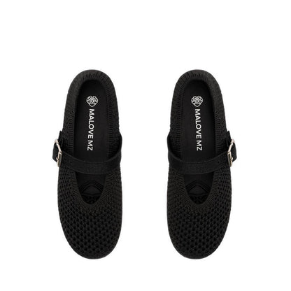 Mary Jane Honey Wedge Women's Flats - Black