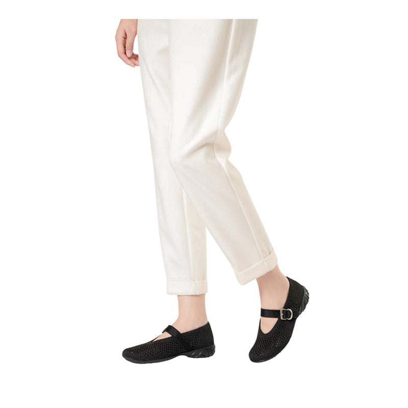 Mary Jane Honey Wedge Women's Flats - Black