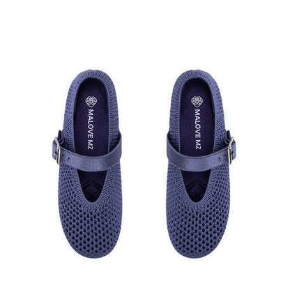 Mary Jane Honey Wedge Women's Flats - Blue