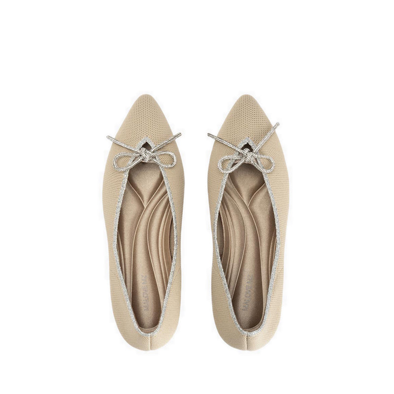 Basic Crystal Women's Heels - Beige