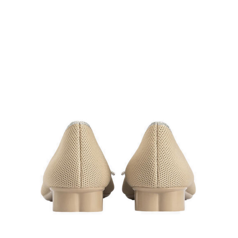 Basic Crystal Women's Heels - Beige