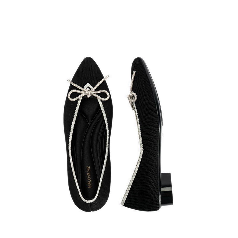 Basic Crystal Women's Heels - Black