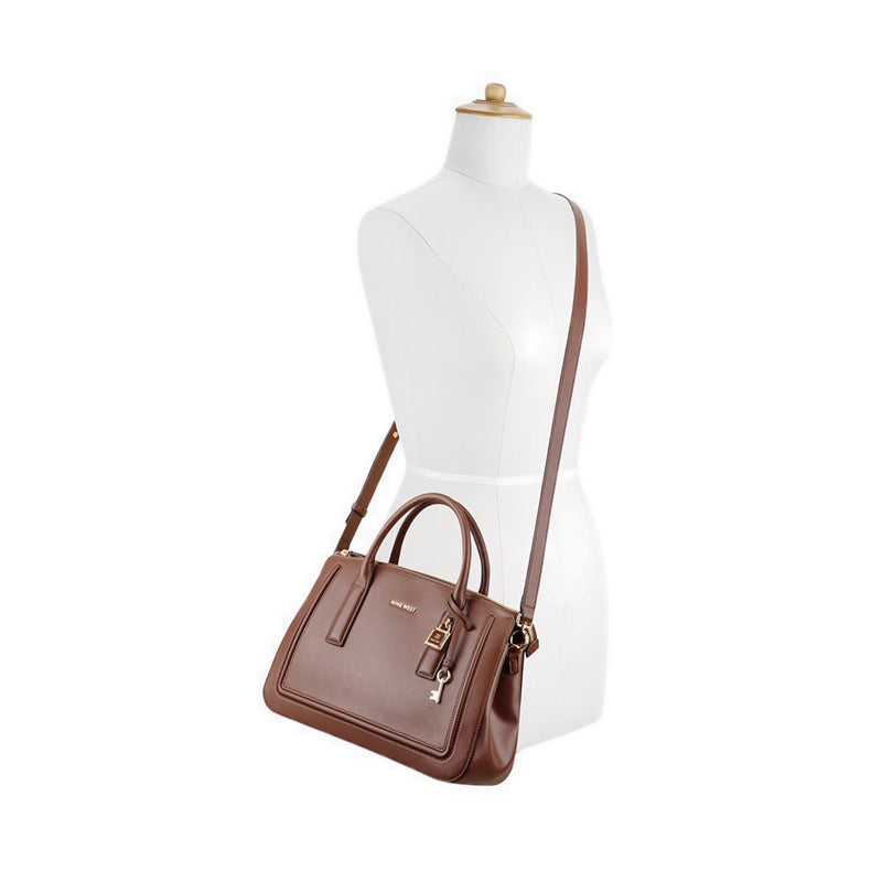 Tenely 2 Comp Satchel Womens Crossbody Bags - Brown