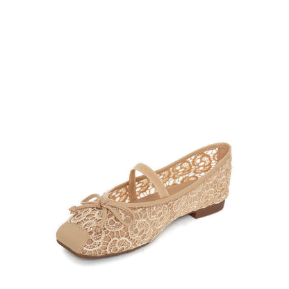 ZHA19-7 Women's Ballerina Flats - Cream