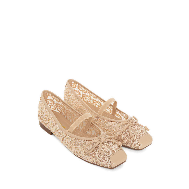 ZHA19-7 Women's Ballerina Flats - Cream