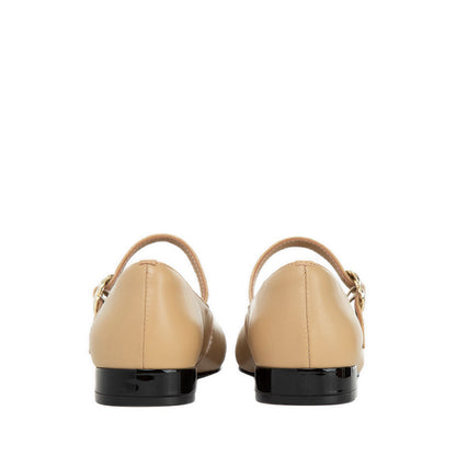 ZHA33-1 Women's Mary Jane Flats - Cream