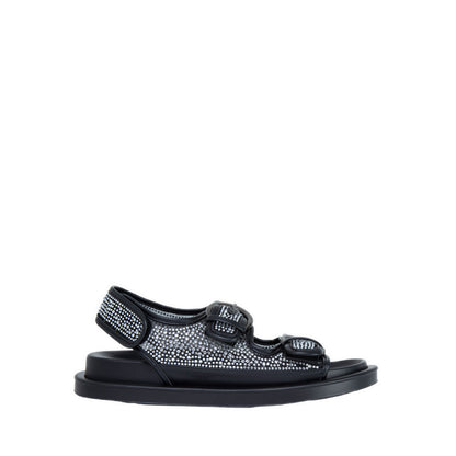 AMBER Women's Flat Sandals - Black