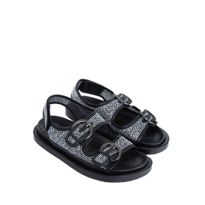 AMBER Women's Flat Sandals - Black
