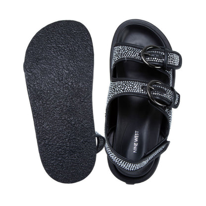 AMBER Women's Flat Sandals - Black