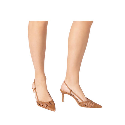 BRENDA Women's Slingback Heels - Tan