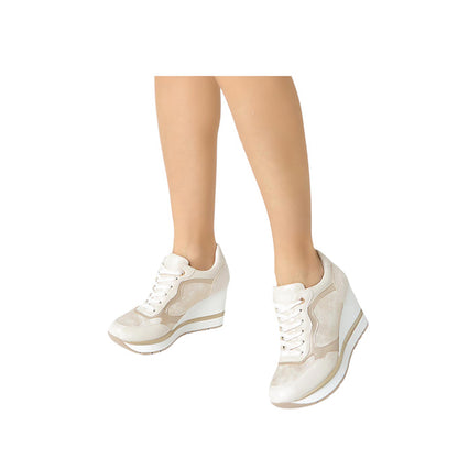 CELIA Women's Platform Sneakers - Beige