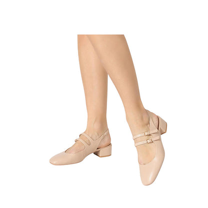 BRIELLE Women's Slingback Heels - Cream