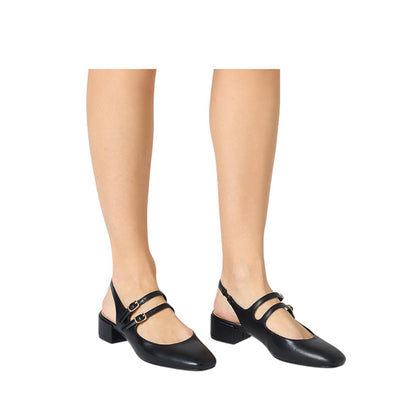 BERTHA Women's Slingback Heels - Black