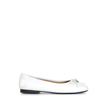 Atomic Heart & Pearl Charm Bow Flats - Beige
