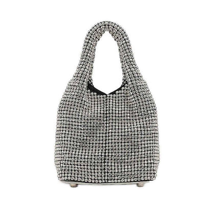 Mini Kaylee Diamante Embellished Purse Bag - Silver