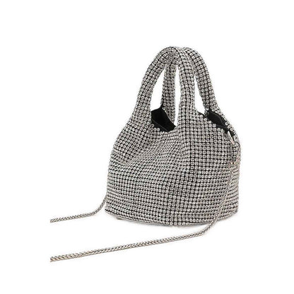 Mini Kaylee Diamante Embellished Purse Bag - Silver