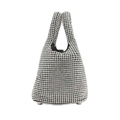 Mini Kaylee Diamante Embellished Purse Bag - Silver