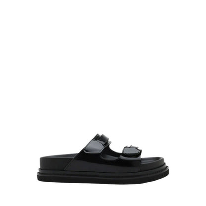 Henrietta Platform Slide Sandals - Black
