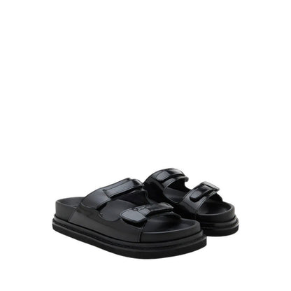 Henrietta Platform Slide Sandals - Black