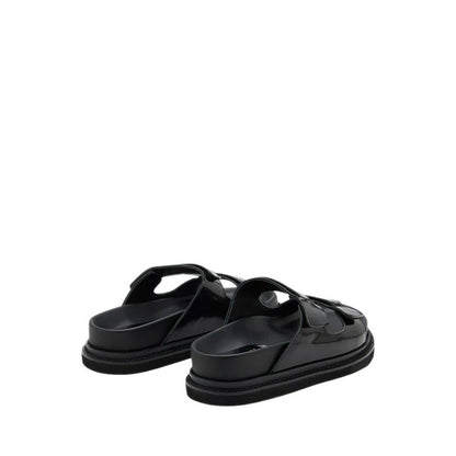 Henrietta Platform Slide Sandals - Black