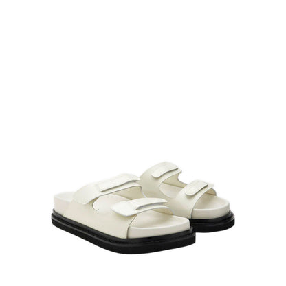 Henrietta Platform Slide Sandals - White